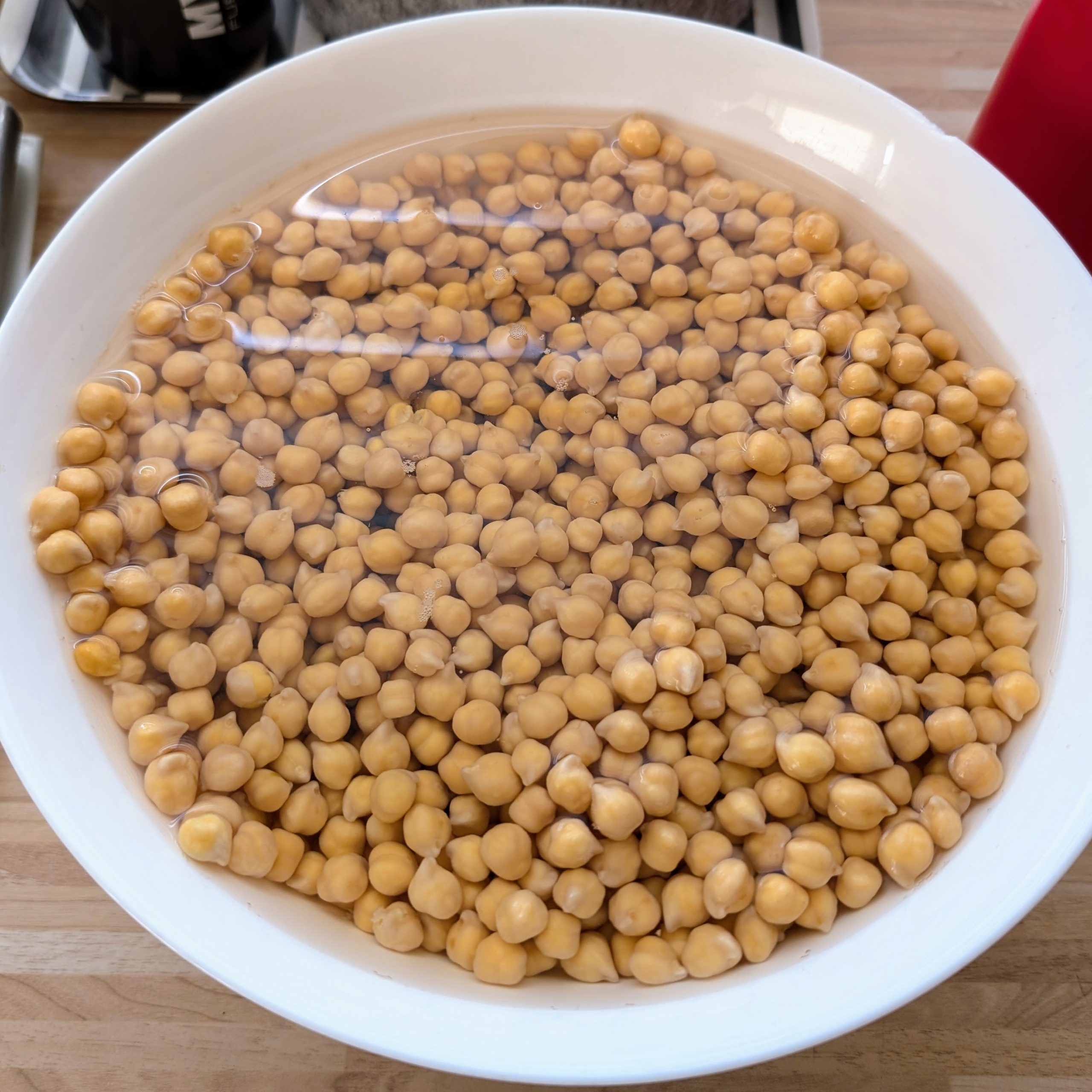Hummus Recipe - soaked chickpeas